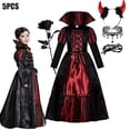 thumbnail image 4 of Disfraz de bruja de vampiro para niña, vestidos de carnaval de fantasía, disfraz de sirena Addams, novia fantasma, Caperucita Roja, 2024, 4 of 5