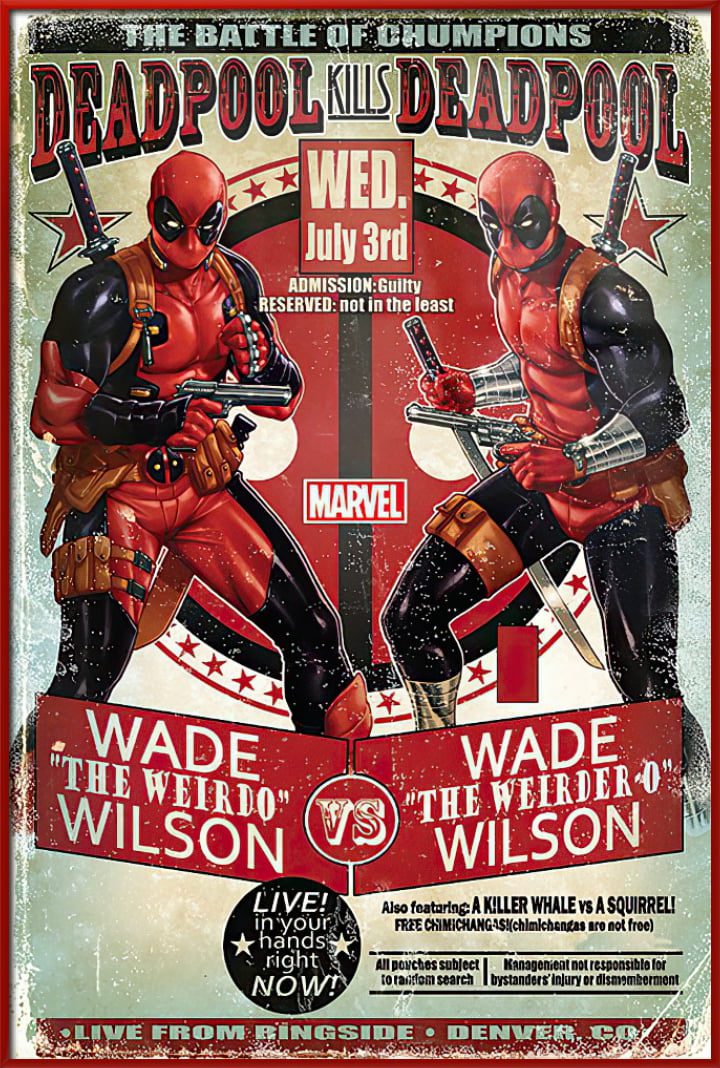 PRINT Catpool 11x14" Art Poster Deadpool Inspired Cat Comic Book Marvel Parody 