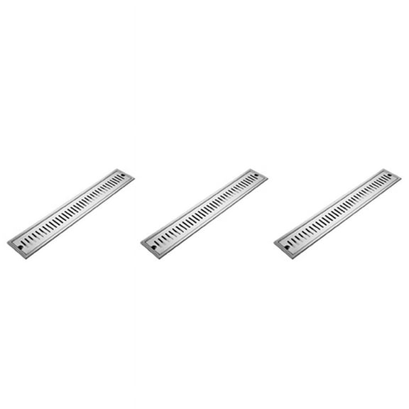 3X Rectangular Linear Shower Floor Drain Long Linear Drainage Channel Drain for Hotel Bathroom Kitchen Floor 20cm,3 x Rectangular floor drain,Silver