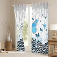 thumbnail image 3 of jejeloiu Kawaii Butterfly Black Out Curtains,Chic Leopard Print Curtains Pack of 2 (42x63 Each),Blue Black Bedroom Curtains For Girls Teens,Ultra Soft Home Decor, 3 of 6