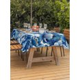 thumbnail image 3 of Outdoor Tablecloth with Umbrella Hole for Patio/Picnic/Party/Camping, Blue Peonies Waterproof Table Cloth Rectangle Table Cover Washable, Retro Flowers Country Floral Pastoral Plants (52"x 70"), 3 of 9