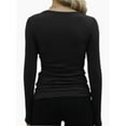 thumbnail image 4 of Womens Long Sleeve Stretch Crewneck Ribbed T-Shirt Slim Fit Casual Basic Tops, 4 of 4
