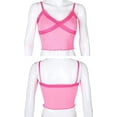 thumbnail image 4 of Camisola de encaje con cuello en V y tirantes finos acanalados para mujer, 4 of 7