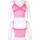 thumbnail image 4 of Camisola de encaje con cuello en V y tirantes finos acanalados para mujer, 4 of 7