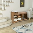 thumbnail image 2 of Costway 2-tier Shoe Bench Storage Shoe Rack Organizer Cabinet with Cushion for Entryway, 2 of 10