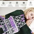 thumbnail image 3 of Chilfamy Eiffel Tower Flannel Throw Blanket,All Season Paris Butterfly Bed Blanket Paris Decor Purple Black Fuzzy Blanket for Bed Sofa Couch,Bedroom Decor Valentines Blanket Baby 50x60in, 3 of 6