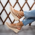 thumbnail image 4 of Modisza Pointed Closed Toe Wedge Sandals for Women Casual Slingback Suede Espadrilles Slip on Walking Shoes for Ladies Work size 6 Beige, 4 of 7