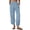 15 Linen Light Blue, variant on Anygrew Womens Baggy Wide Leg Pants Elastic Waisted Casual Palazzo Harem Pants Summer Beach Trousers with Pockets S-XXL