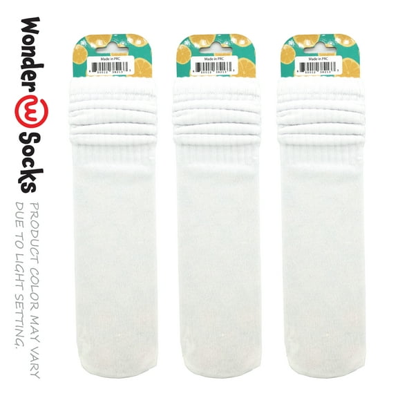 Wonder Slouch Socks WHITE 3-Pair (Total 6 PCS)