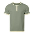 thumbnail image 4 of SOMOWI T-Shirts pour Hommes à Manches Courtes, Doux, Lavés, Col Rond, Confort Quotidien, Vert Pâle, Vêtements d'Automne 2TG, 4 of 5