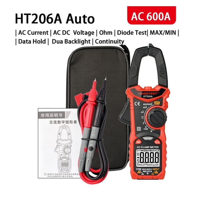 Digital Clamp Meter True RMS Current Clamp NCV Voltmeter Ammeter AC DC Ohmmeter Hz Continuity Capacitance Tester ,High Efficiency