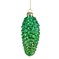Northlight Shiny Pine Cone Glass Christmas Ornament - 5" - Green