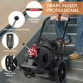 thumbnail image 2 of Drain Snake,Drain Cleaner Tool 100Ft x 1/2 Inch Auto Feed Electric Drain Cleaner Machine Heavy Duty 6.8A Motor with 14 Inch Wheels 6 Cutters for 1 to 4 Inch Pipes Sewer Snake with Foot Switch Gloves, 2 of 8