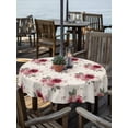 thumbnail image 2 of Outdoor Tablecloths with Umbrella Hole & Zipper, Pink Spring Floral Round Tablecloth 54 Inch, Farmhouse Flowers Modern Art Waterproof Table Cloth, Patio/Pool/Picnic Table Covers, 2 of 8