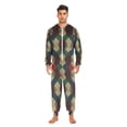 thumbnail image 3 of FORMRS Onesies Pajama for Adults Unisex Hoodie Winter Jumpsuit One Piece Sleepwear, Sizes S-2XL, Green Tartan Pattern, 3 of 7