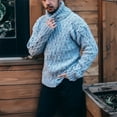 thumbnail image 4 of Redempat Knit All-match Style Solid Long Sleeve Ribbed Sweater For Men Winter Warm Thick Woolen Sweaters grey, 4 of 6