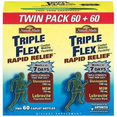 Nature Made Tripleflex Rapid Relief Caplets 120 ct Dietary Supplpement