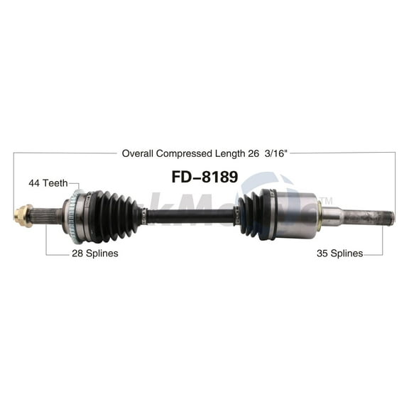 CV Axle Shaft Fits select: 2010-2012 FORD FUSION, 2010-2011 MERCURY MILAN