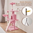 thumbnail image 6 of Yaheetech 63" Multi-Level Cat Tree with Condo, Hammock, Basket & Scratching Ramp, Pink, 6 of 7