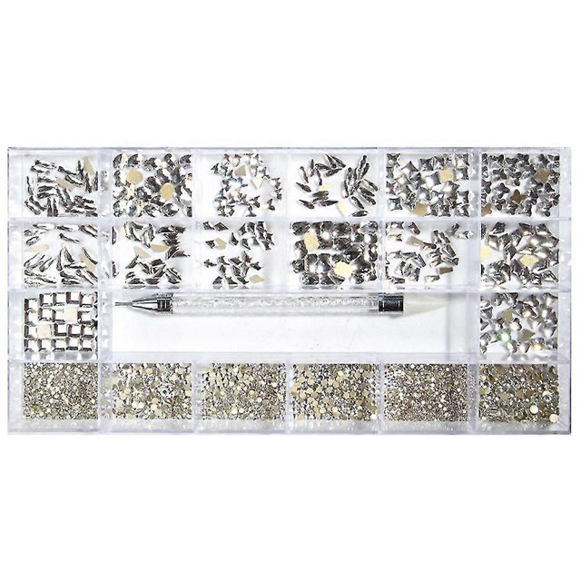 KAIYANG Cristales de uñas y diamantes de imitación, diamantes de imitación para decoración de uñas, manualidades de bricolaje para decoración de uñas (blanco)