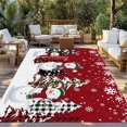 thumbnail image 3 of Fsddascl Red Christmas Snowman Outdoor Rug for Patio/Deck/Porch, Non-Slip Large Area Rug 6 x 9 Ft, Xmas Tree Snowflake Indoor Outdoor Rugs Washable Area Rugs, Reversible Camping Rug Carpet Runner, 3 of 5
