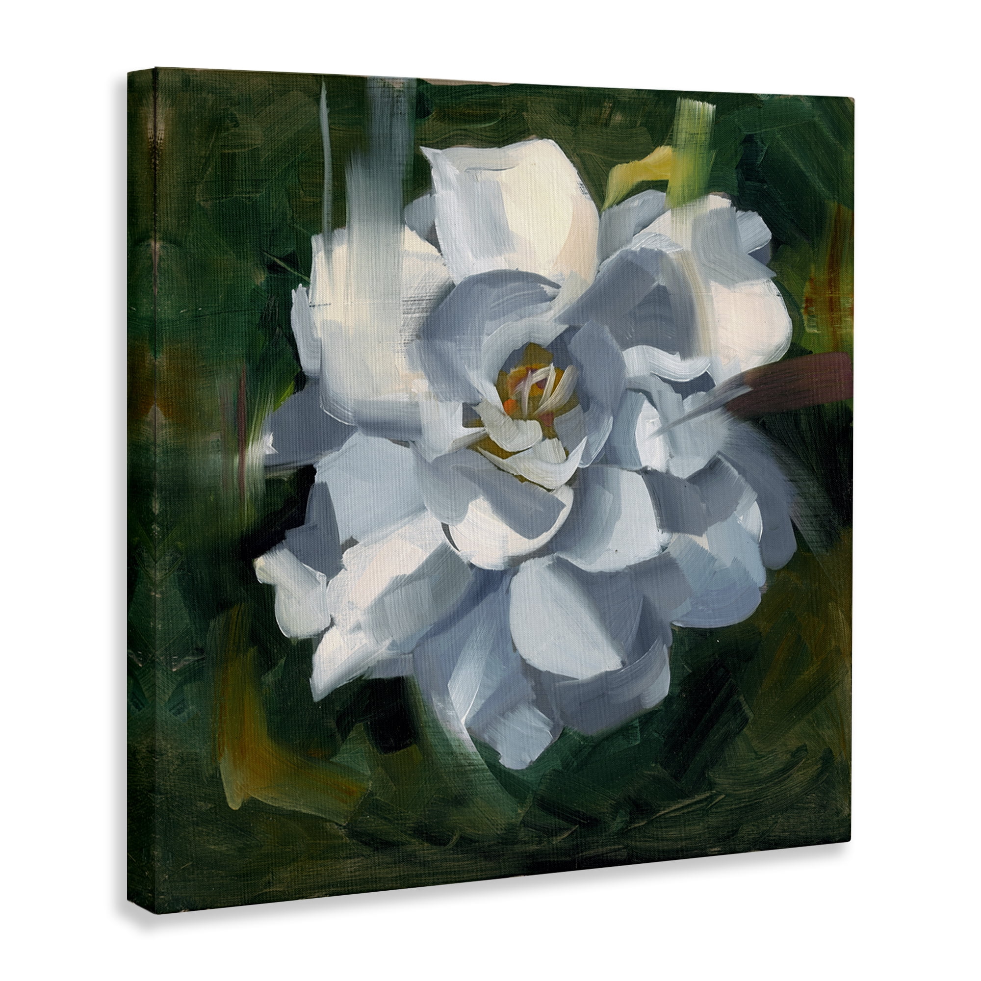 Stupell Industries Paint Streaked Flower Botanical & Floral Painting Gallery Wrapped Canvas Art Print Wall Art, 24 x 24