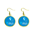 thumbnail image 1 of Tokio geografía coordenadas trave Ear Dangle Golden Drop Earring Jewelry Mujer Unbranded M, 1 of 3