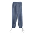 thumbnail image 6 of AWXNJUX Fashion Wide Leg For Women Fashion Baggy Sweatpants High Waisted Joggers Pants Athletic Trousers With Pockets Drawstring Track Pants (Dark Blue,L), 6 of 6
