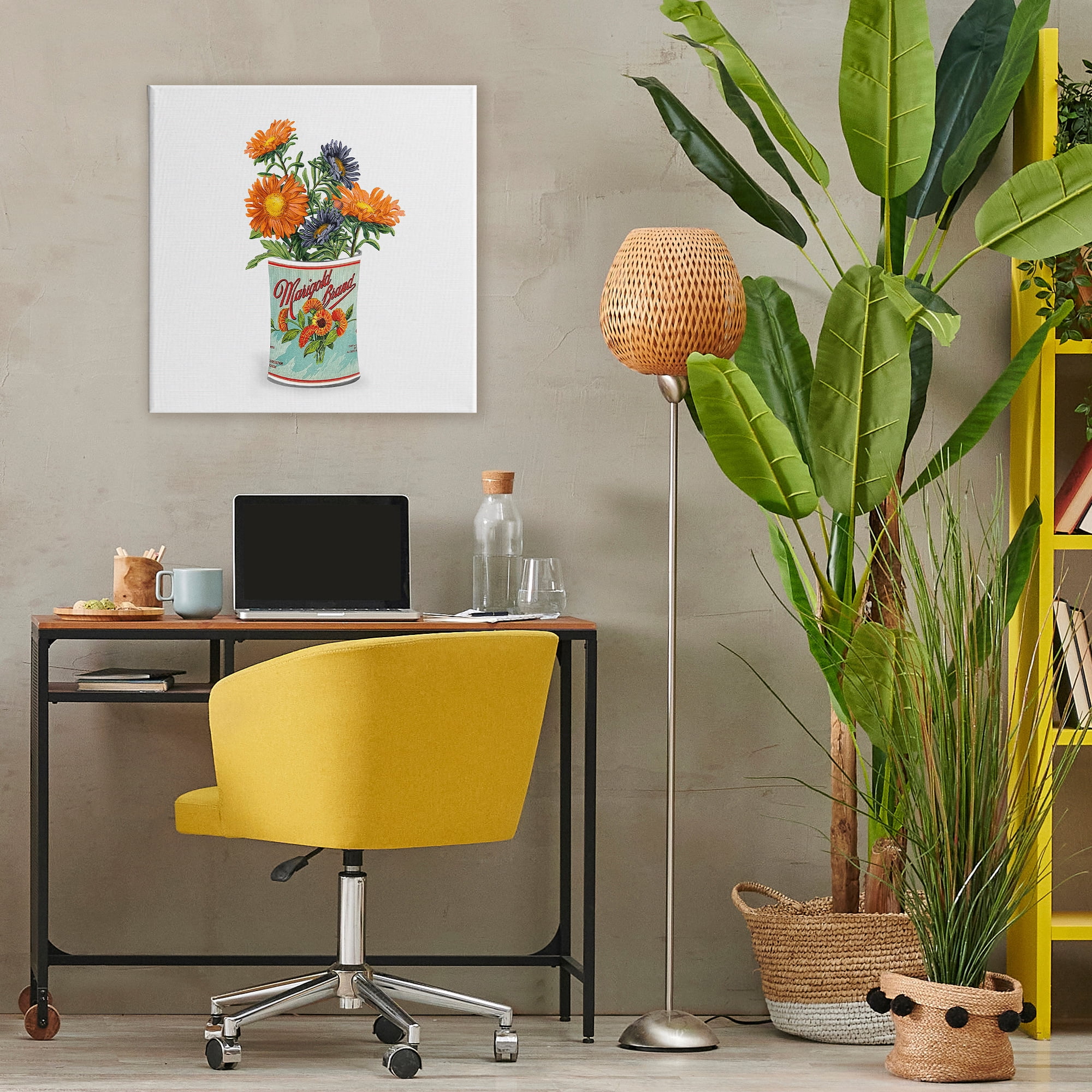 Stupell Industries Nostalgic Marigold Tin Bouquet Canvas Wall Art, design by Val Rhodes