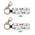 thumbnail image 2 of Wukai Halloween Dachshund Print Leather Car Keychain, Universal Key Fob Keychain, Leather Key Chain Holder for Men and Women,360 Degree Rotatable, 2 of 5