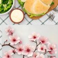 thumbnail image 3 of Amarainy Cherry Blossom Floral Design Linen Table Mats Set of 4 for Home Kitchen Table Decor 12x18 inch, 3 of 5