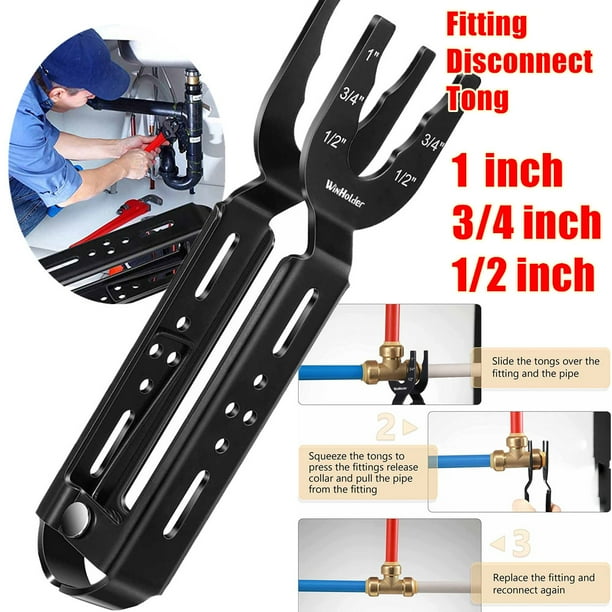 Disconnect Tong Sized 1/2" 3/4" 1" Removal Tool For Demount Brass Push