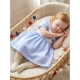 thumbnail image 5 of BemeyourBBs Kids Toddler Baby Girl 4th of July Dress Outfit Patriot Independent Day Clothes Little Baby Girl Summer Smocked Dress Bow American Flag Embroidery Short Sleeve Doll Collar Plaid Dress, 5 of 9