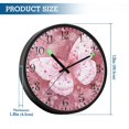 thumbnail image 3 of Voice Activated Clock with Glow Light 12 Inch Large Silent Wall Clock Battery Operated for Home Decor Soft Pink Butterfly, 3 of 8