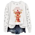 thumbnail image 5 of Chandail en Molleton pour Femmes Chandail Tendance de Noël Col Rond Manches Longues Haut Athlétique Mode Automne, 5 of 5