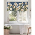 thumbnail image 4 of Valance Curtains for Windows Chrysanthemum Flowers Floral Kitchen Curtians Window Treatment Branch Leaves Blue Topper Curtain Rod Pocket Valances for Kitchen Bathroom Living Room 54x18in, 4 of 9