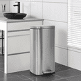 thumbnail image 6 of 10-Gallon/45L Kitchen Trash Can with Lid, Featuring a Removable Inner Bucket, Pedal-Activated Stainless Steel Trash Bin (Silver) for Office and Bathroom Use, 6 of 7