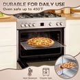 thumbnail image 7 of Walchoice 12 Inch Pizza Pan Set of 2, Stainless Steel Pizza Pan Tray, Reusable Metal Round Pizza Plate for Baking Serving Roasting, Healthy & Heavy-duty, Easy to Clean & Release, 7 of 7