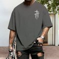 thumbnail image 6 of Yopmin Christian Tshirts Men Crew Neck Cross Print Summer Short Sleeve Religious Cotton T Shirts for Everyday Wear, 6 of 7