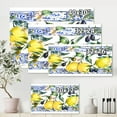 thumbnail image 4 of Designart ' Geometrical Pattern of Lemon Ornament On Blue II ' Tropical Canvas Wall Art Print, 4 of 4