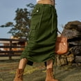 thumbnail image 7 of Mrat Asymmetrical Skirts Women's Spring/Summer Denim Casual Wear Pocket Skirt Casual Mid Length Skirt Elegant Skirts S-110 Army-Green M, 7 of 7