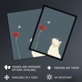 thumbnail image 2 of Tulip Flower and Butterfly White Cat Lover Design Living Room Large Wall Art Poster Print Thick Paper 18X24 Inch, 2 of 5