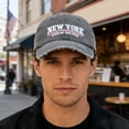 thumbnail image 2 of AJGRHE Distressed Baseball Cap With 3D Embroidery Unique Washed Denim Hat For Daily Casual Outdoor Hiking Green One Size, 2 of 4