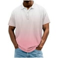 thumbnail image 2 of Zylanna Men's Polo Shirts, Short Sleeve Fashionable with Gradient Color Turndown Collar Tee Shirts for Man Dark Gray Size M, 2 of 5