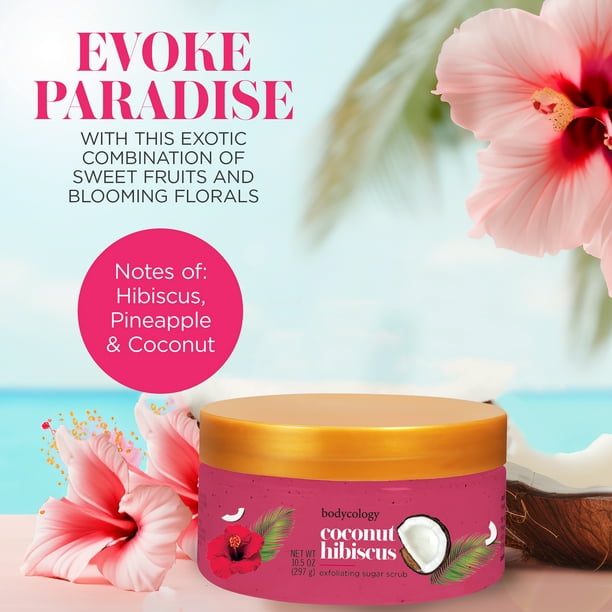 Bodycology Exfoliating Sugar Scrub, Coconut Hibiscus, 10.5 Bodycology Exfoliating Sugar Scrub, Coconut Hibiscus, 10.5