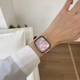 thumbnail image 2 of Compatible for Apple Watch Band 38mm 40mm 41mm Women Girls Boys, Slim Denim PU Leather Cute Bear Design Hand Strap Bracelet for iWatch Band Series SE 9 8 7 6 5 4 3 2 1, Pink, 2 of 6
