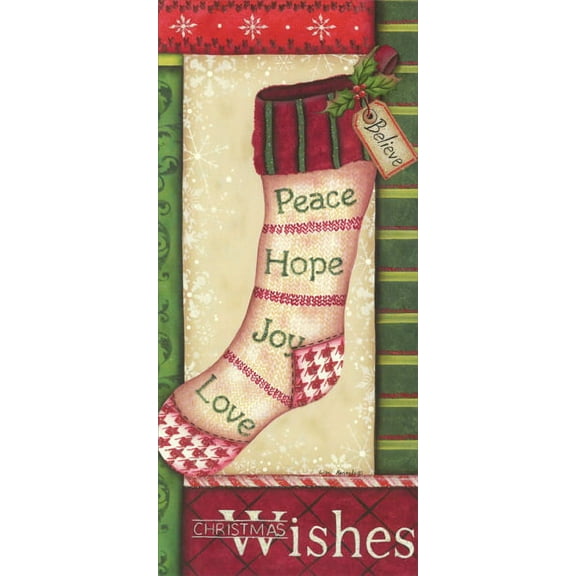 LPG Greetings Christmas Wishes Stockings: Box of 14 Lisa Kennedy Tall Format Christmas Cards