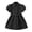 Black, variant on Girls School Uniform Shirt Dress, Puff Short Sleeve Lapel Collar A-Line Midi Dress with Matching Belt, Solid Color Preppy Outfit for Back to School Daily Outdoor Wear(Khaki,6-7 Years)