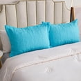 thumbnail image 2 of Set of 2 Pillow Shams Standard Size Floral Quilted - Perfect for Bedding Decor (Blue), 2 of 5