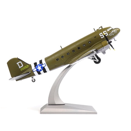 Douglas C-47 Skytrain 1/100 Metal Diecast Aircraft model kit, WW? US C47 'Night Fright' Military Transport Model Airplane for Adult Collection or Gift
